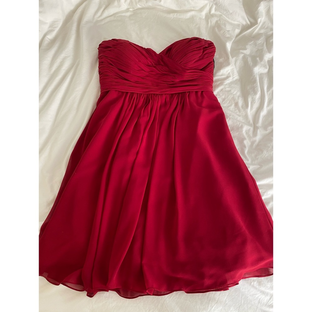 Bill Levkoff Chiffon Cranberry Dress